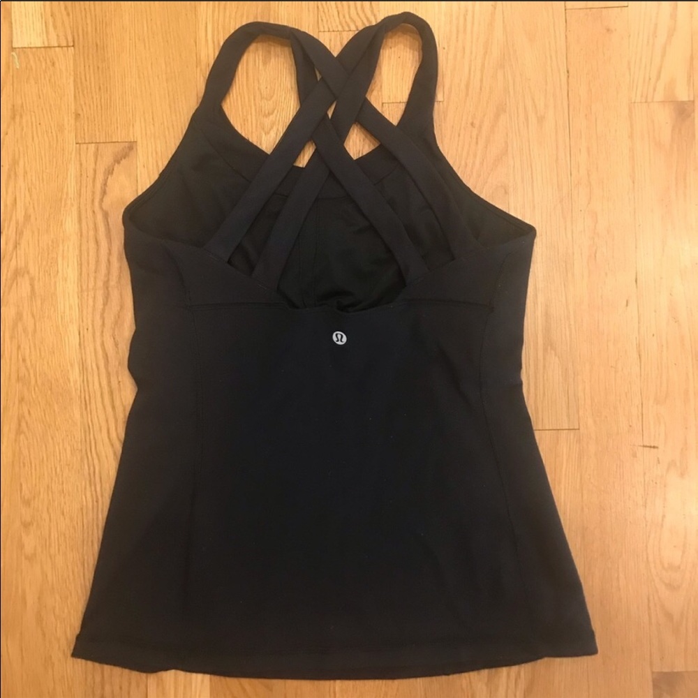 Lululemon Black Crossed Straps Tank Top